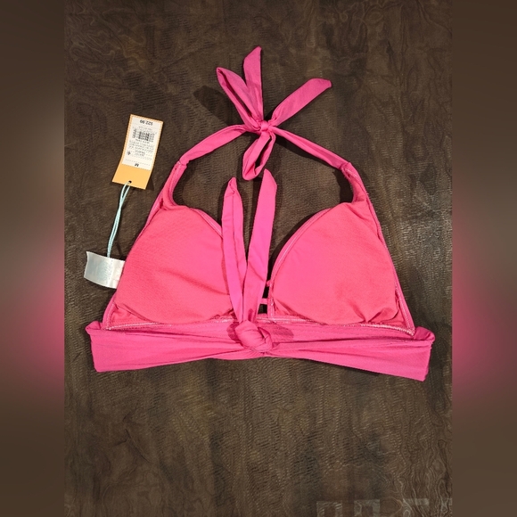 🤍❗ NWT Kona Sol Pink Halter Neck Bikini Top Size Medium - Picture 3 of 3